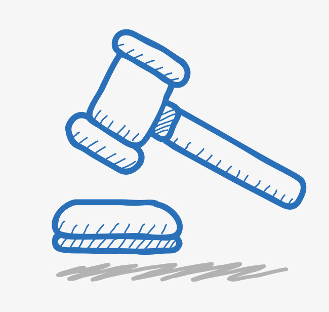 矢量手绘水彩线稿锤子