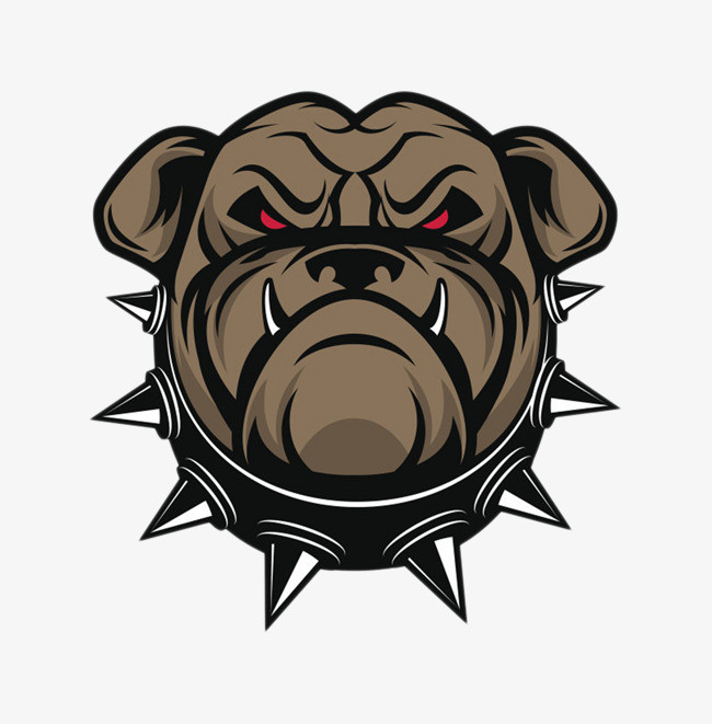 卡通红眼睛斗牛犬