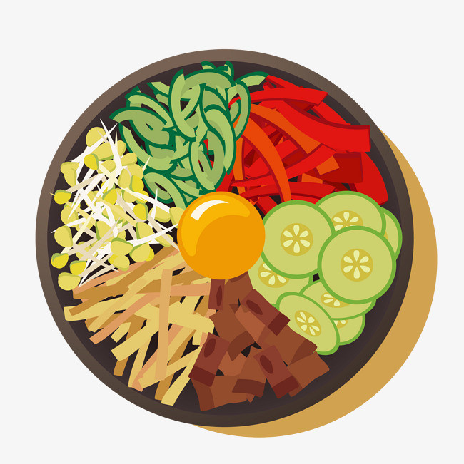 卡通手绘一盘蔬菜