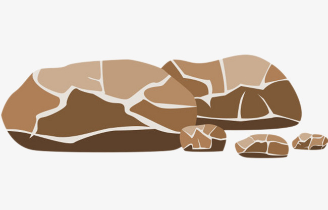 卡通手绘裂纹大石头石子