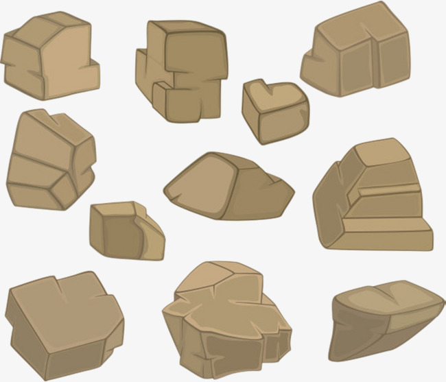 卡通手绘棕色大石子