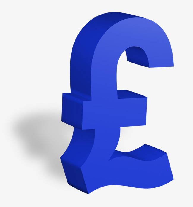 蓝色立体金钱符号