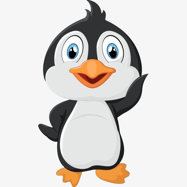 手绘卡通装饰可爱小动物可爱企鹅海报设计