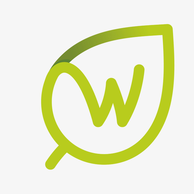 绿色树叶创意字母w