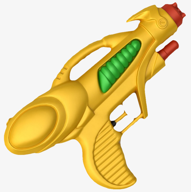 一个红黄色小型喷水枪