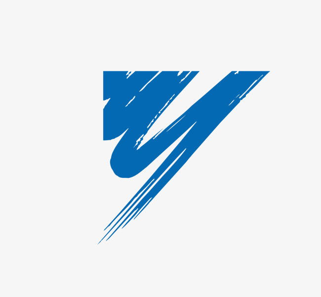 矢量卡通简洁扁平化蓝色笔刷标识