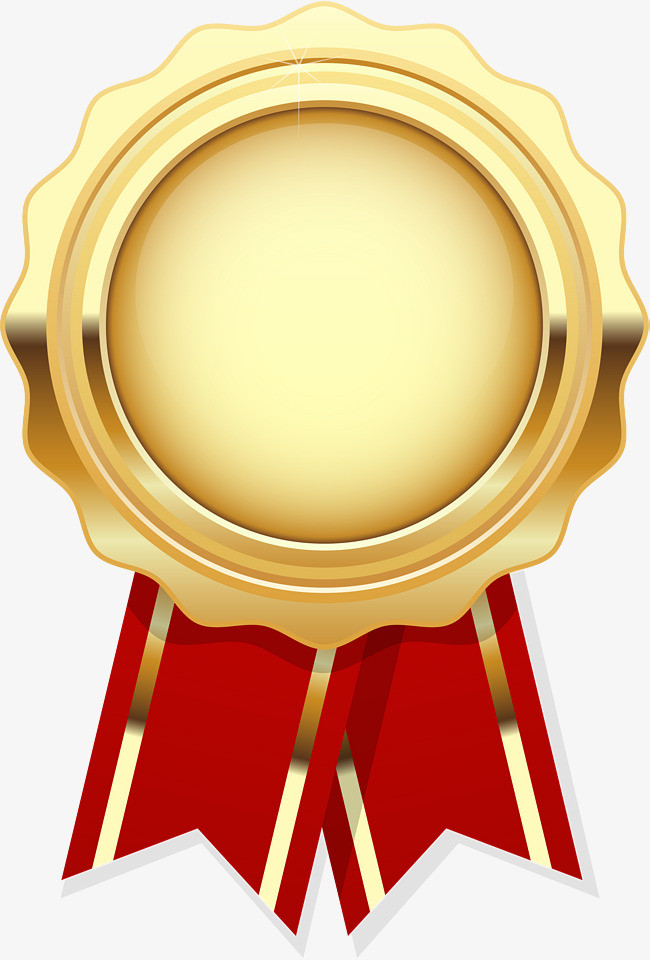 个性金色勋章徽章奖牌奖章元素设计