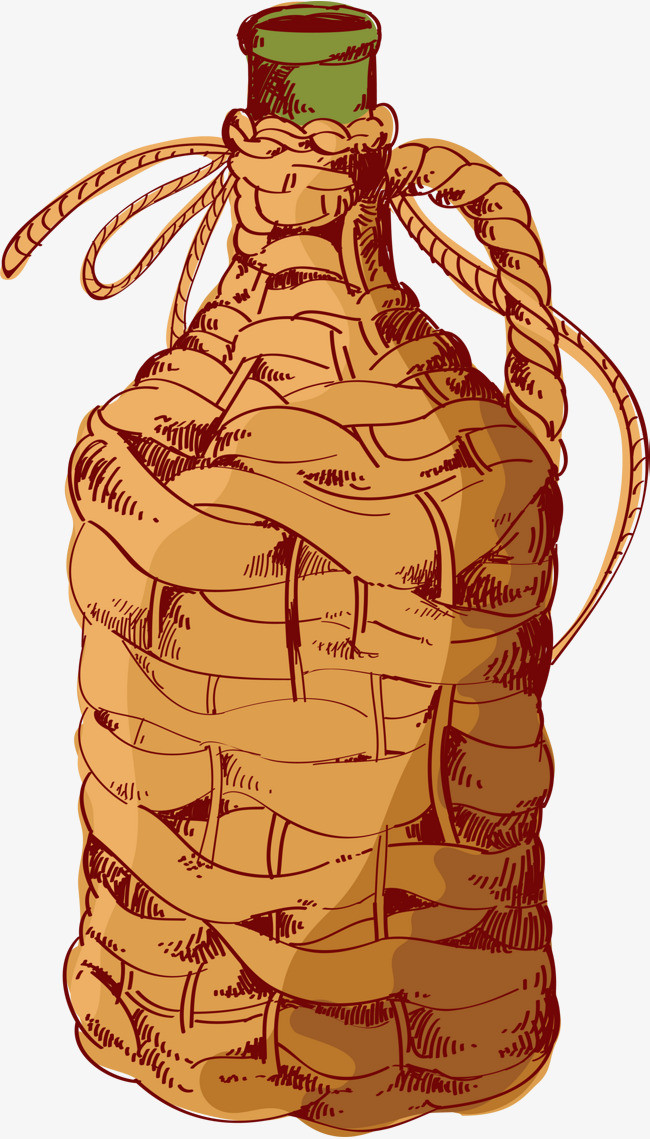 中国风复古黄色竹篓