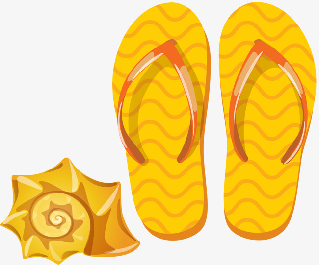 夏日休闲人字拖鞋插画