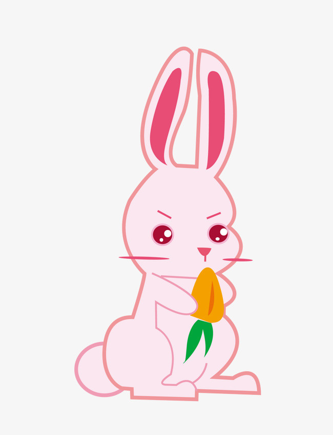 矢量卡通简洁扁平化可爱兔子