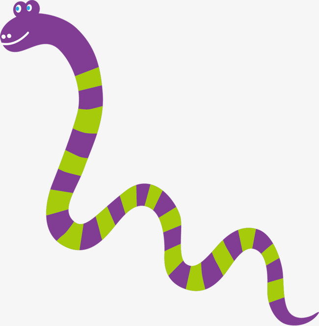 卡通紫色扁平化眼镜蛇素材