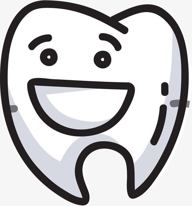 手绘矢量卡通微笑的牙齿图png素材下载_高清图片png格式(编号:1921124
