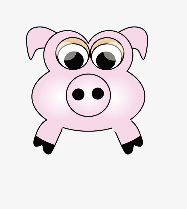 矢量卡通简洁扁平化小猪