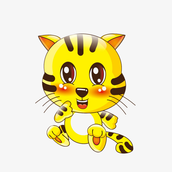 卡通幸福咬手指的猫png