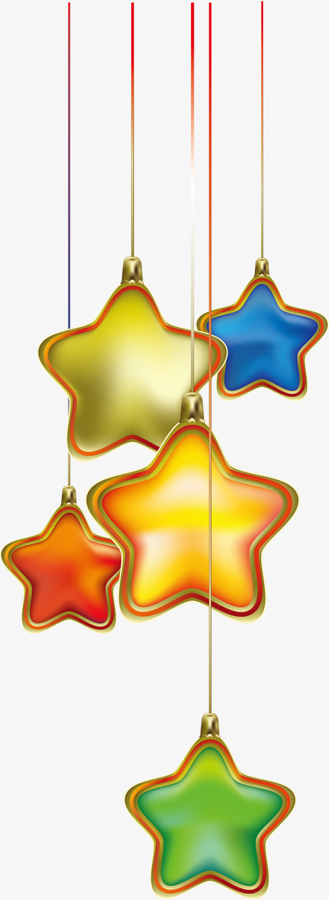 圣诞节多彩星星吊坠
