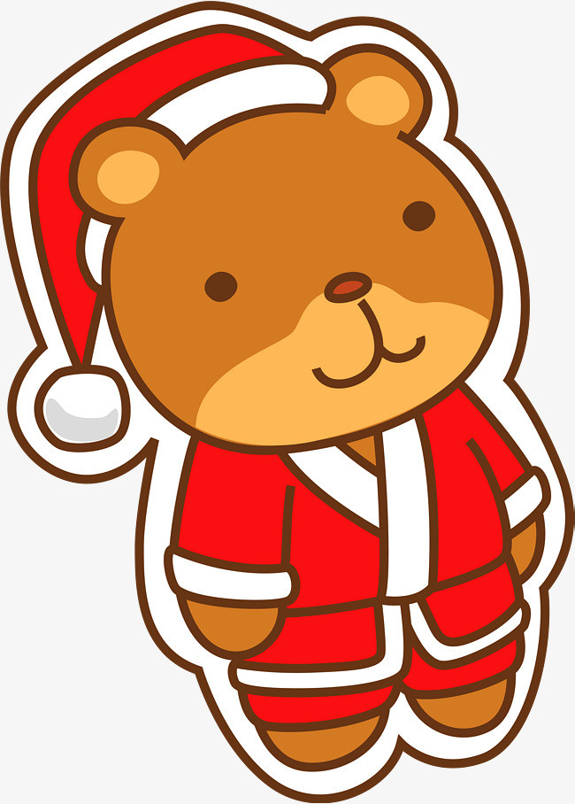 红色卡通圣诞节小熊