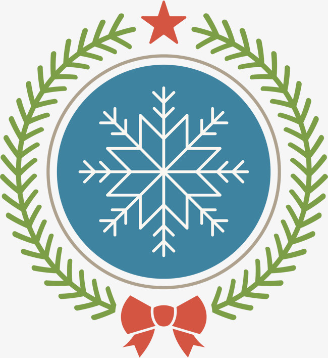 蓝色冬日雪花标志