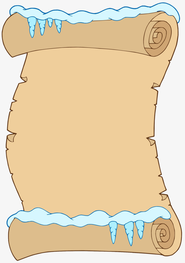 卡通手绘积雪卷轴