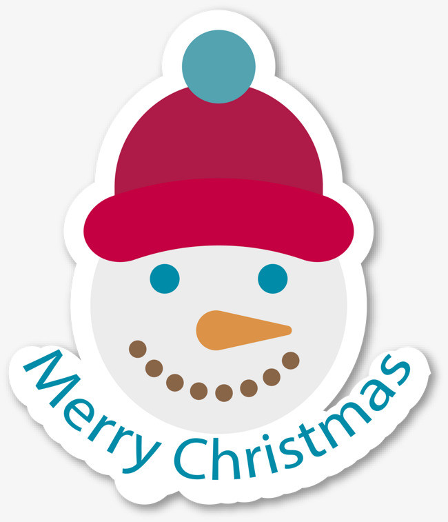 冬日白色卡通雪人标志