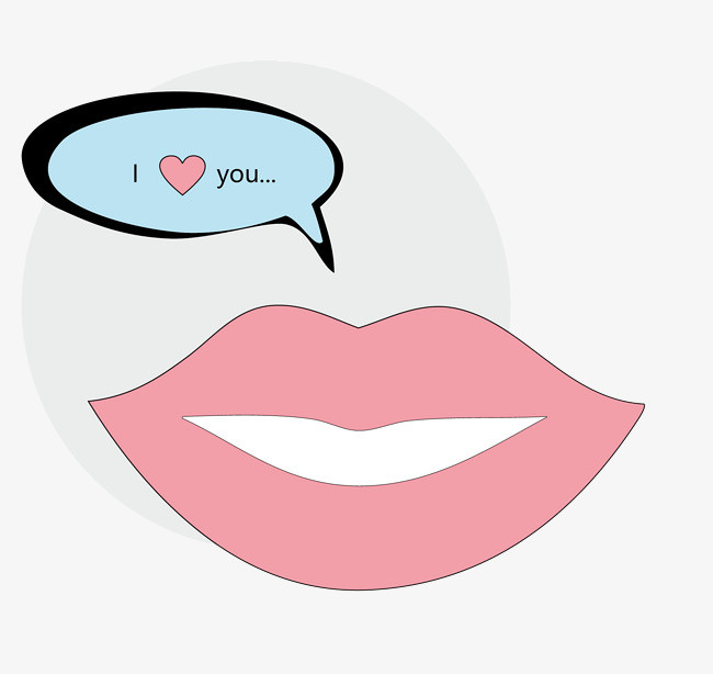 矢量手绘情人节装饰嘴唇图案