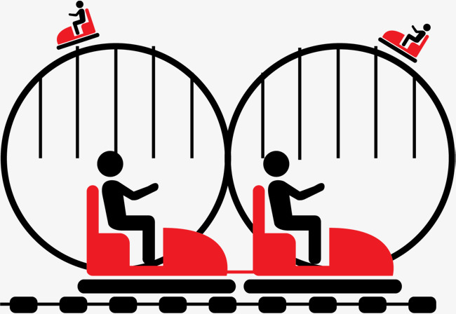 游乐园扁平矢量过山车