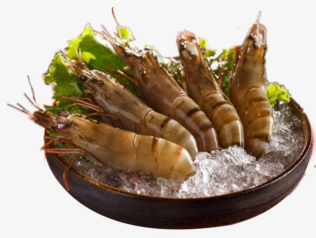 灰色冰镇大虾食物