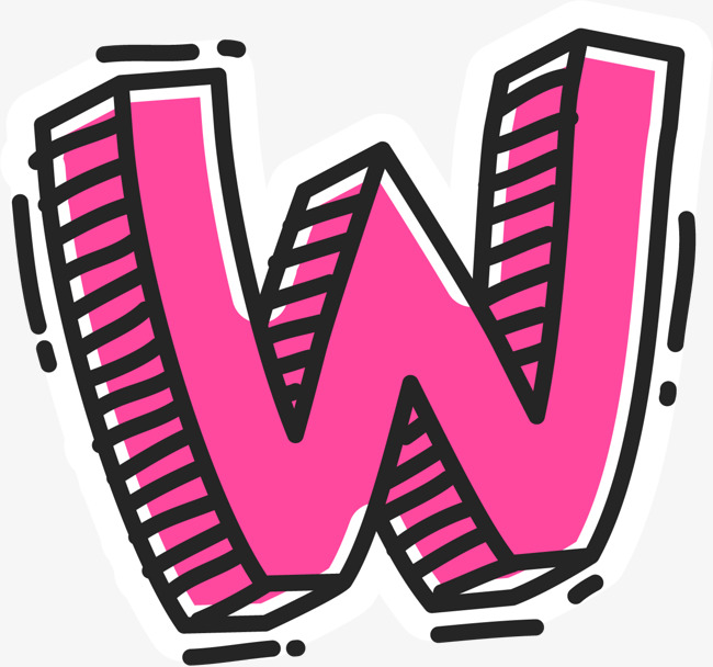 创意卡通装饰英文字母w