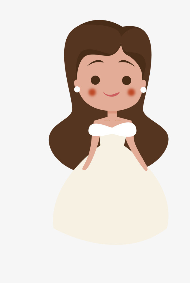 矢量卡通简洁扁平化新娘