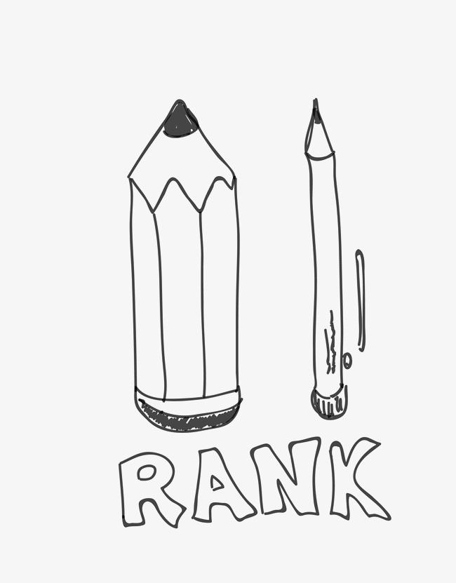 手绘卡通铅笔画玫瑰花线稿素材