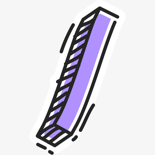 紫色手绘立体分号