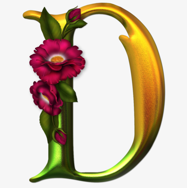 折纸字母创意月季花英文字母d