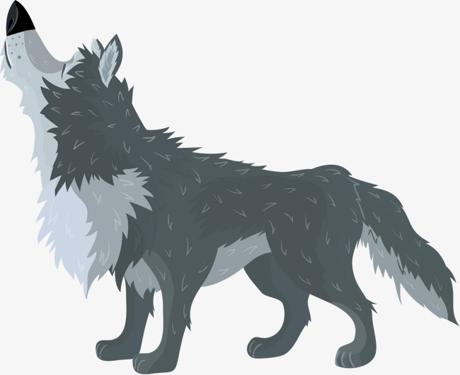 矢量卡通手绘北极狼png免费下载