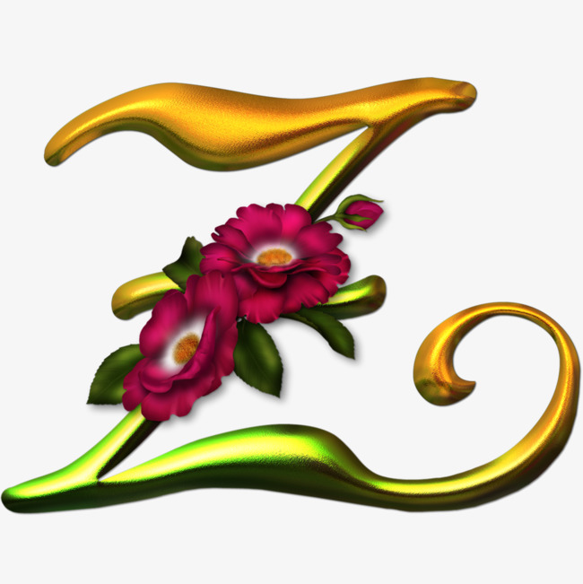 创意月季花英文字母z