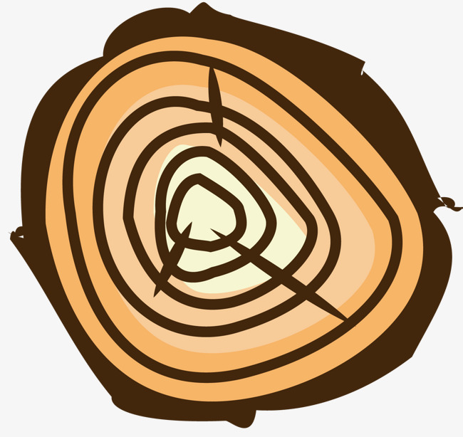 卡通购物袋卡通深色描边树木年轮