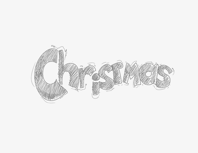 铅笔素描圣诞节英文