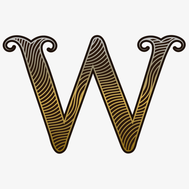 棕色螺旋纹字母w