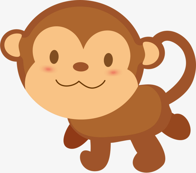 猴子平面卡通可爱动物免扣元素设计