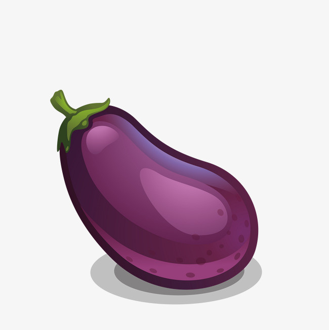 卡通手绘风格蔬菜茄子素描线条元素