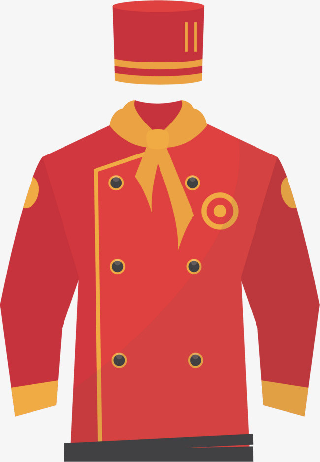 矢量图红色厨师衣服
