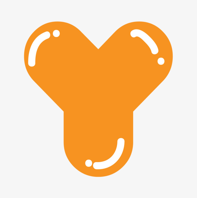 橘色水彩英文字母y