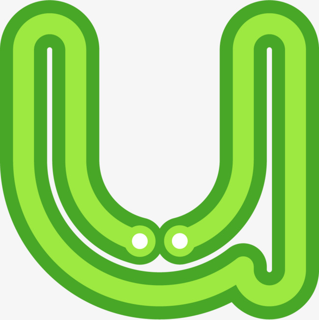 彩色折叠英文字母u【免抠元素png】-90设计网
