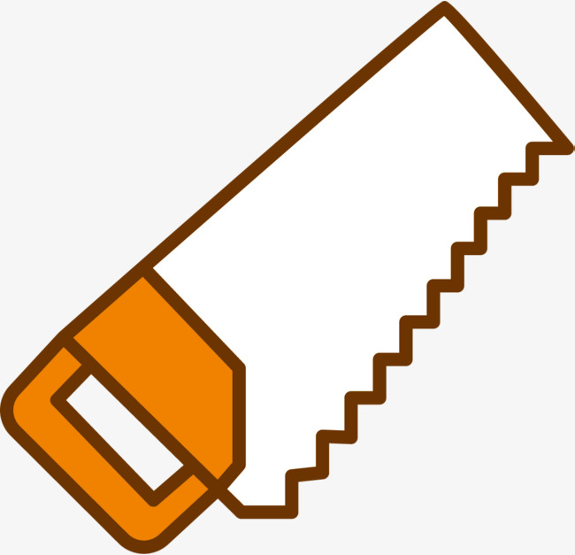 黄色手绘卡通扁平锯子