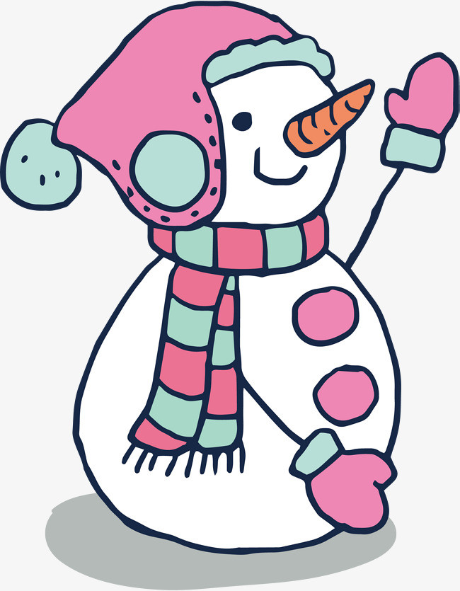 卡通手绘冬天雪人