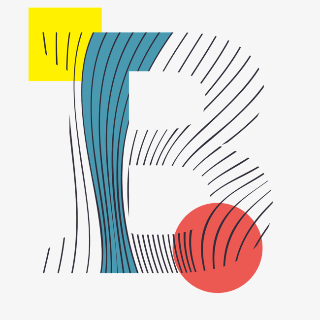 创意卡通装饰英文字母彩色字母b