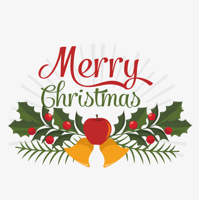 红色英文字母圣诞元素