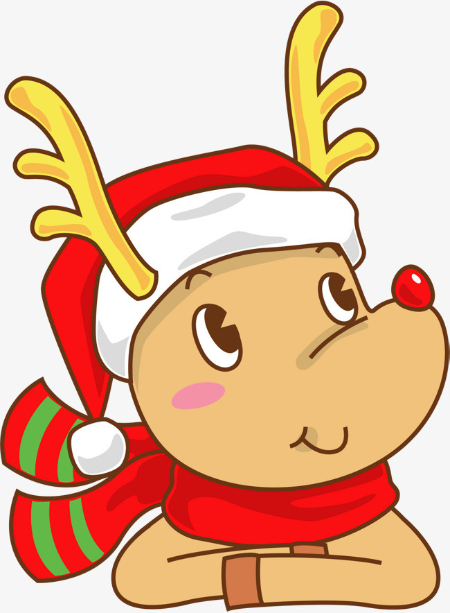 圣诞节可爱黄色麋鹿