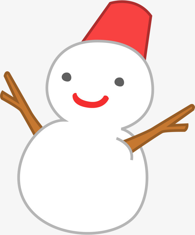 冬季呆萌白色雪人