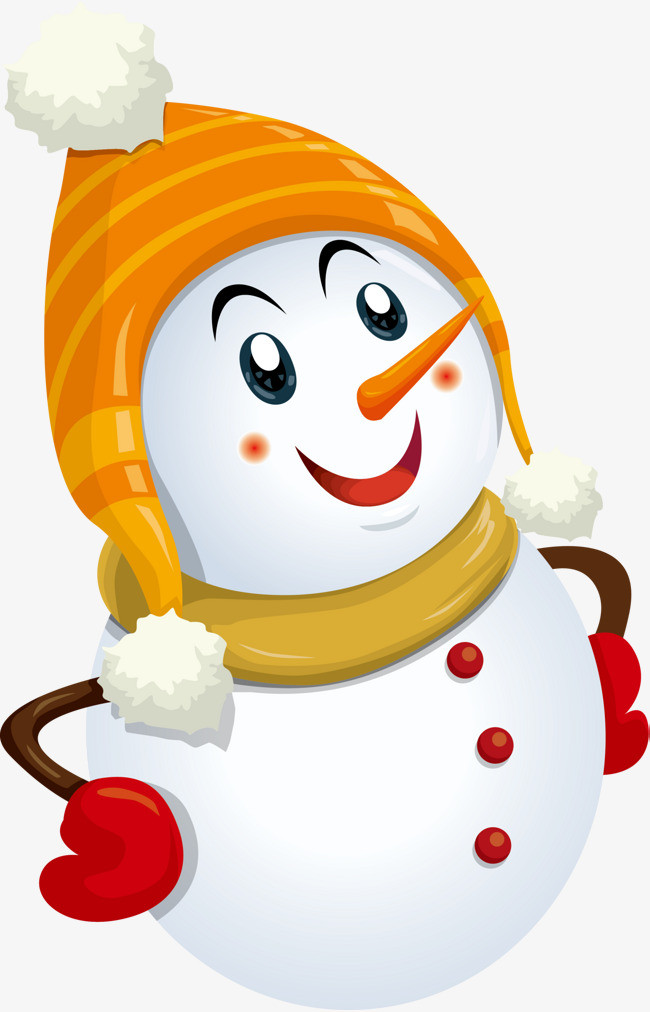 白色可爱冬日雪人