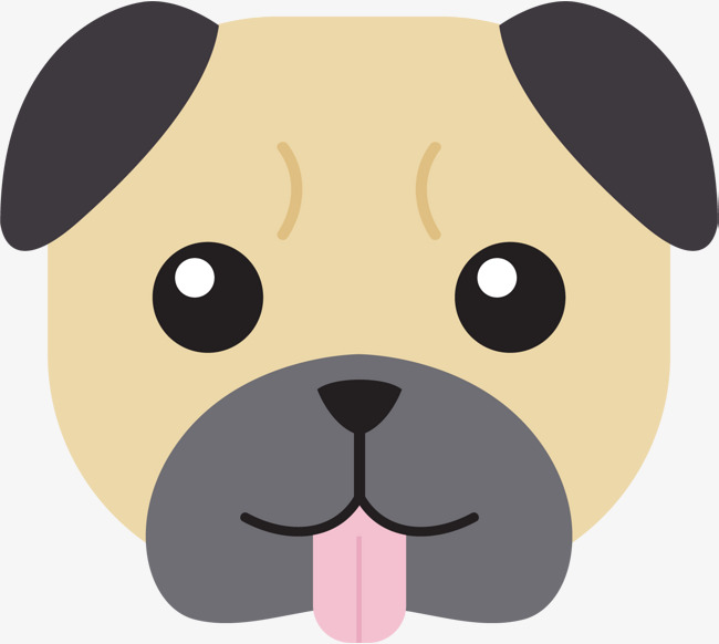 卡通吐舌头的黄色小狗