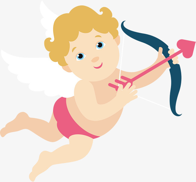 可爱射箭的情人节丘比特